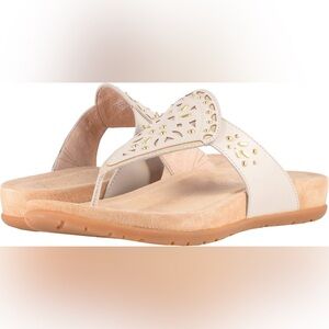 Dansko Benita Full Grain Ivory Thong Sandals NWT